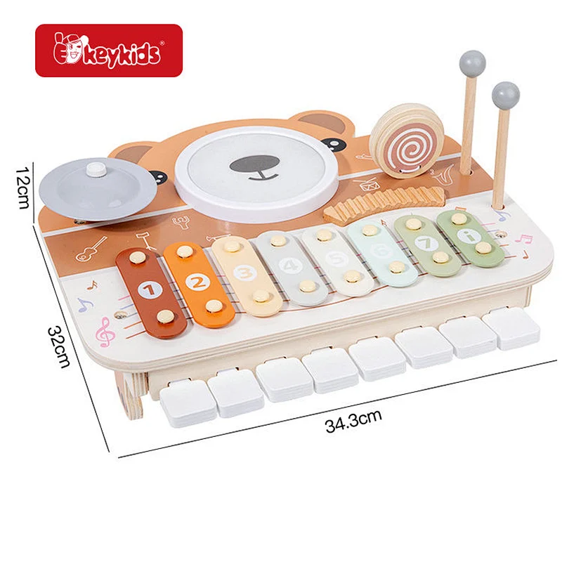 Wooden Musical Toy Set - Multifunctional Baby Piano & Xylophone for Early Education, Sensory Percussion Instrument W07A286